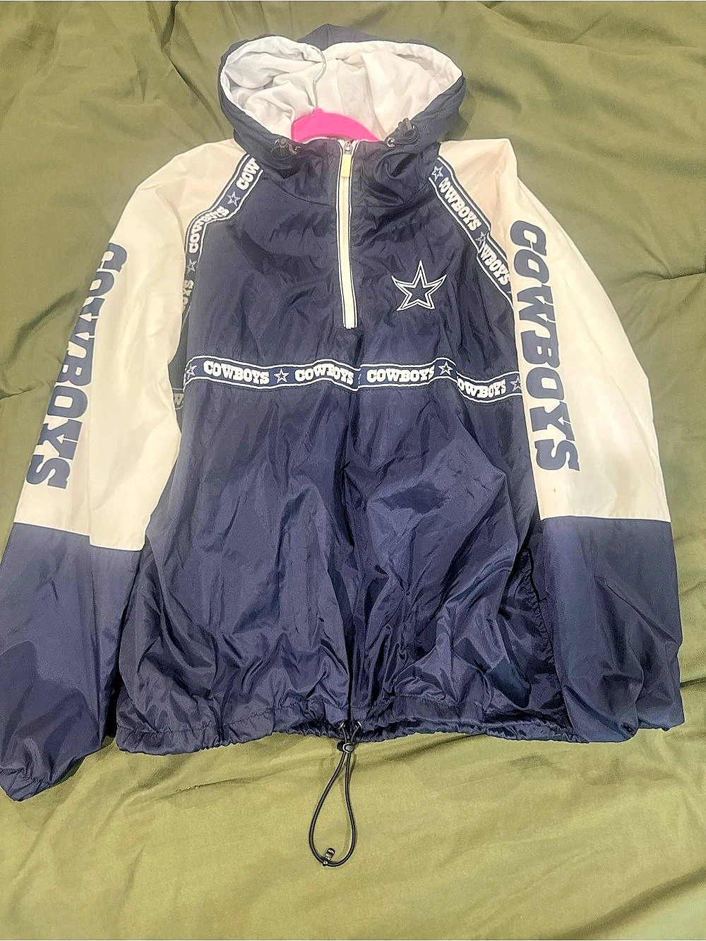 NFL Team Apparel Dallas Cowboys Pullover Windbreaker Color Block XL